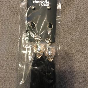 NWT black tassel earrings set